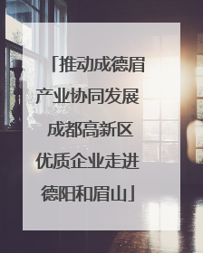 推动成德眉产业协同发展 成都高新区优质企业走进德阳和眉山