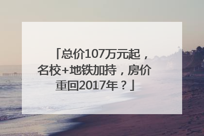 总价107万元起，名校+地铁加持，房价重回2017年？