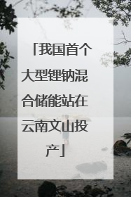 我国首个大型锂钠混合储能站在云南文山投产