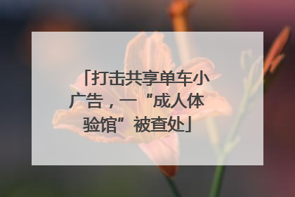 打击共享单车小广告，一“成人体验馆”被查处