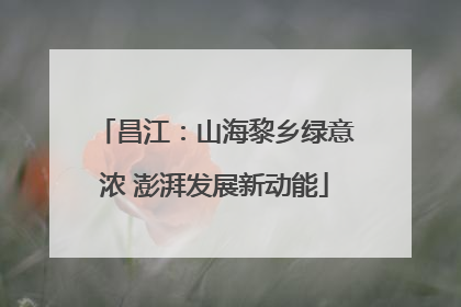 昌江：山海黎乡绿意浓 澎湃发展新动能