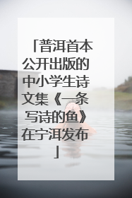 普洱首本公开出版的中小学生诗文集《一条写诗的鱼》在宁洱发布
