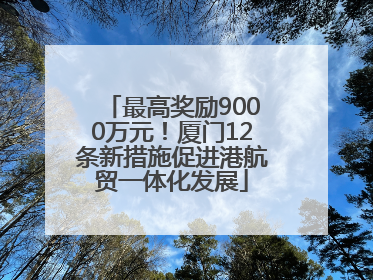 最高奖励9000万元！厦门12条新措施促进港航贸一体化发展