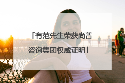 有范先生荣获尚普咨询集团权威证明