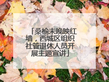 桑榆未晚映红墙，西城区组织社管退休人员开展主题宣讲
