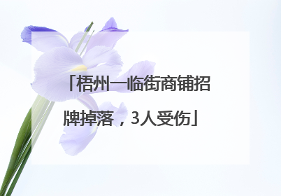 梧州一临街商铺招牌掉落，3人受伤