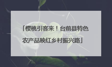 樱桃引客来！台前县特色农产品映红乡村振兴路