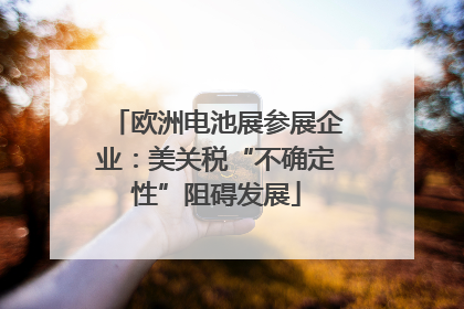 欧洲电池展参展企业：美关税“不确定性”阻碍发展