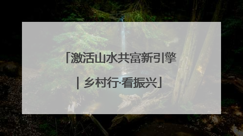 激活山水共富新引擎｜乡村行·看振兴