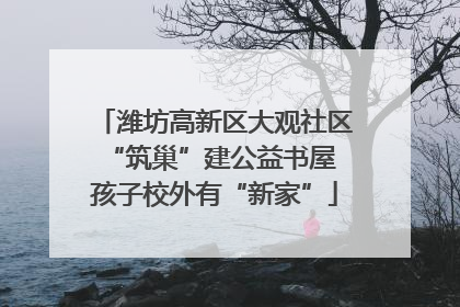 潍坊高新区大观社区“筑巢”建公益书屋 孩子校外有“新家”