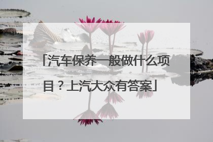 汽车保养一般做什么项目？上汽大众有答案