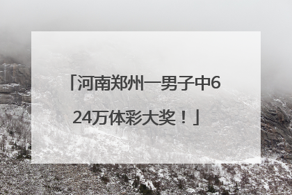 河南郑州一男子中624万体彩大奖！