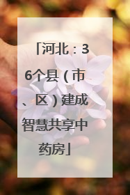 河北：36个县（市、区）建成智慧共享中药房