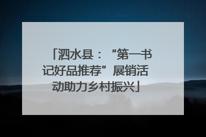泗水县：“第一书记好品推荐”展销活动助力乡村振兴