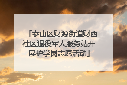 泰山区财源街道财西社区退役军人服务站开展护学岗志愿活动