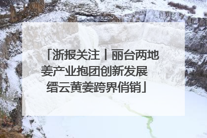浙报关注丨丽台两地姜产业抱团创新发展 缙云黄姜跨界俏销