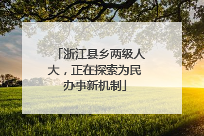 浙江县乡两级人大，正在探索为民办事新机制