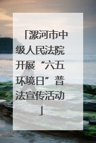 漯河市中级人民法院开展“六五环境日”普法宣传活动