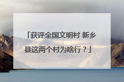 获评全国文明村 新乡县这两个村为啥行？