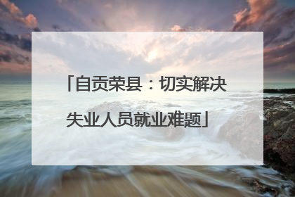 自贡荣县：切实解决失业人员就业难题