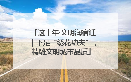 这十年·文明润宿迁｜下足“绣花功夫”，精雕文明城市品质