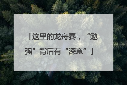 这里的龙舟赛，“勉强”背后有“深意”