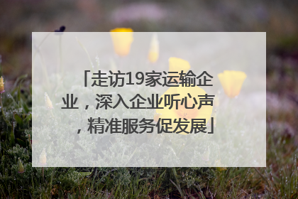 走访19家运输企业，深入企业听心声，精准服务促发展