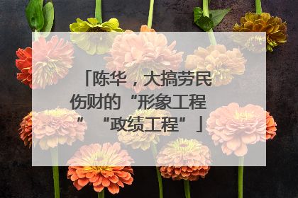 陈华，大搞劳民伤财的“形象工程”“政绩工程”