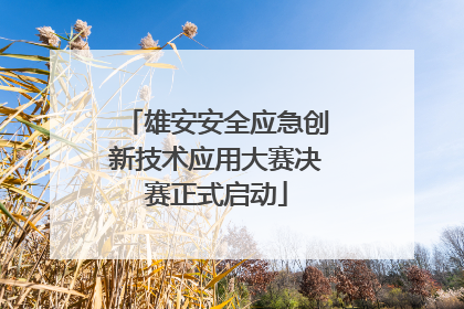 雄安安全应急创新技术应用大赛决赛正式启动