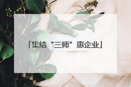 集结“三师”惠企业