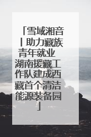 雪域湘音丨助力藏族青年就业 湖南援藏工作队建成西藏首个清洁能源装备园