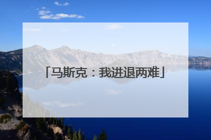马斯克：我进退两难