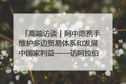 高端访谈｜阿中愿携手维护多边贸易体系和发展中国家利益——访阿拉伯议会议长亚马希