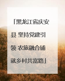 黑龙江省庆安县 坚持党建引领 农旅融合铺就乡村共富路