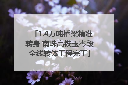 1.4万吨桥梁精准转身 南珠高铁玉岑段全线转体工程完工