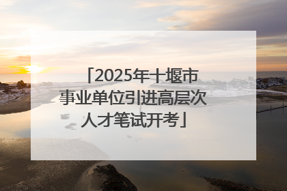 2025年十堰市事业单位引进高层次人才笔试开考