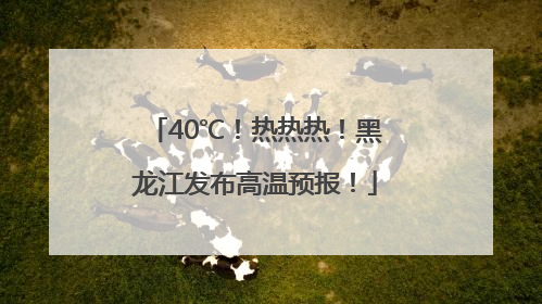 40℃！热热热！黑龙江发布高温预报！