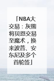 NBA大交易：灰熊将贝恩交易至魔术，换来波普、安东尼及多个首轮签